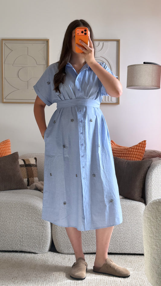 Robe bleu à Bijoux