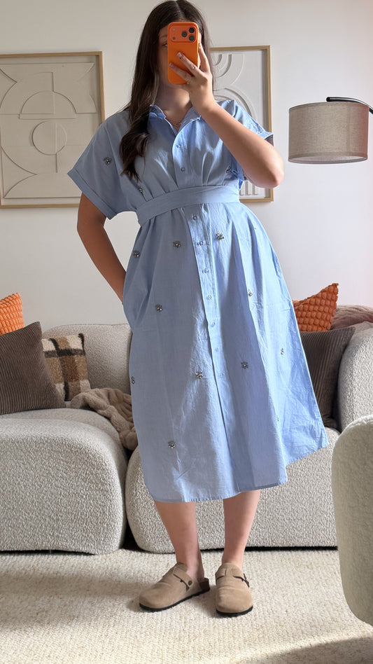 Robe bleu à Bijoux